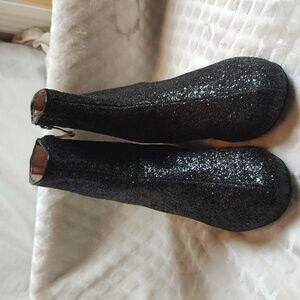 Black Glitter Bootie